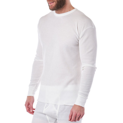 Alpine Swiss Mens Thermal Long Sleeve Top Underwear Crew Neck Shirt Waffle  Knit Henley Base Layer